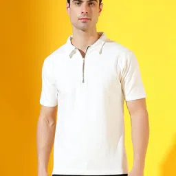 CODE OF HONOUR Men Printed Polo Collar Pockets T-shirt-picture-3