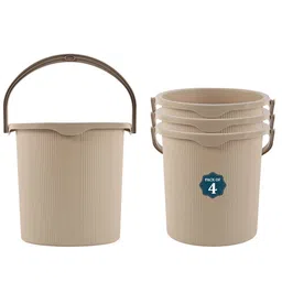 Kuber Industries Magnite Cream-Coloured 4 Pieces Striped Bucket 25L-31