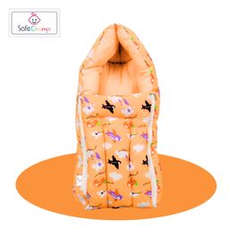 SafeChamp Skyler Baby 4 Piece Bedding Set with Pillow And 2 Bolsters And  Sleeping Bag And Bedding Set Combo - Orange image 3