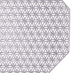 FABINALIV Set of 6 Geometric Textured PVC Table Mats  - Silver image 3