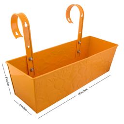 Green Girgit Embossed Rectangular Pot Yellow image 3