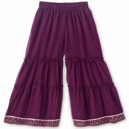 Babyhug Three Fourth Sleeves Rubber Print Kurti With Gharara And Net Dupatta- Purple image 4