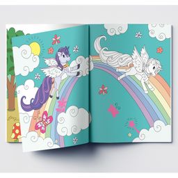 wonder house books Ride A Unicorn and Chase the Rainbow - Sticker Coloring Book With 100+ Stickers -48 Pages image 5