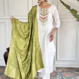 TWINS LADY Women Ethnic Motifs Embroidered Regular Kurta with Trousers & With Dupatta-38