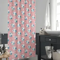 ArtzFolio Pink & White Printed Waterproof Shower Curtain-image-62