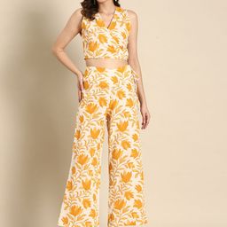anayna Women Printed Top with Trousers-image-33