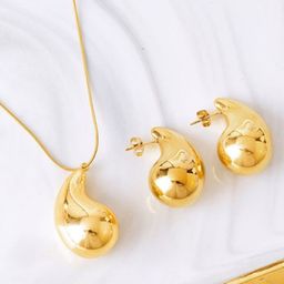 BLACKBOX Gold-Plated Tear Drop Jewellery Set-image-0