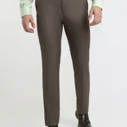 Raymond Men Solid Regular Fit Mid-Rise Formal Trousers-image-15
