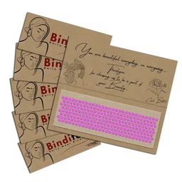 Comet Busters Set Of 5 Bindiful Beautiful Traditional Designer Bindi - Light Pink-14