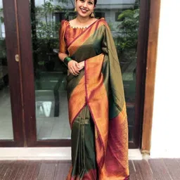KALINI Woven Design Zari Silk Blend Banarasi Saree-picture-51