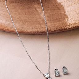Rubans Rhodium Plated Cubic Zirconia Studded Jewellery Set-17