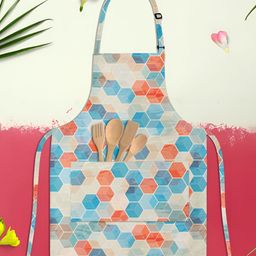 ArtzFolio Blue & Beige Printed Cotton Aprons-30