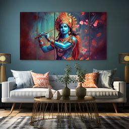 The Castle Decor Blue & Green 5 Piece Wood Other Wall Paintings-image-61