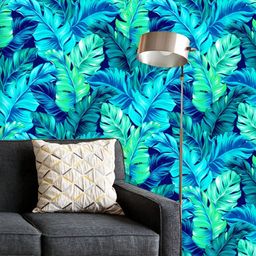 ArtzFolio Printed UV-Resistant Anti-Bacterial Turquoise Green Tropical Leaves Peel & Stick Wallpaper-image-74