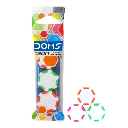 Doms Neon Junior Hex Eraser (Pack of 3)-picture-36
