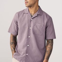 NEXT Cotton Linen Short Sleeve Bowling Shirt-image-99