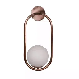 Fos Lighting Modern Matt Copper Rose Finished Capsule Ring White Globe Wall Sconce-11