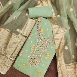 ASISA Floral Woven Design Beads And Stones Unstitched Dress Material-image-53