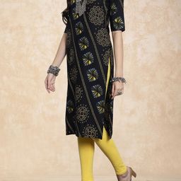 Anouk Rustic Selection Of 4 Geometric Printed Round Neck Straight Kurtas image 3