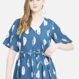 MANKSH Print Cinched Waist Top-picture-1