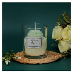The Procure Store Marigold Flower Design Scented Candle- Green-52