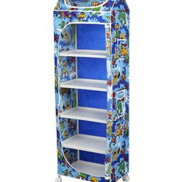 Little One's   6 Plastic Shelves Foldable Baby Storage Box Unbreakable Material (Steel Structure)  Jungle Blue-picture-25