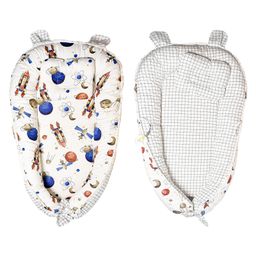 THE LITTLE LOOKERS Baby Sleeping Bed Portable Bassinet | Washable Baby Bedding Set for Newborn Baby/Infants 0-12 Months (Oval - Space)-18