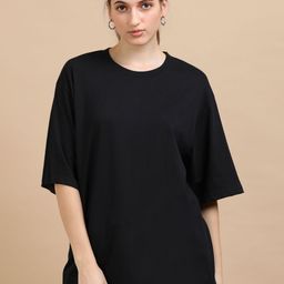 MORSE CODE Oversized Pure Cotton T-shirt-image-83