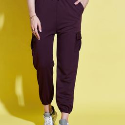 BUY NEW TREND Women Relaxed High-Rise Joggers Trousers-image-89