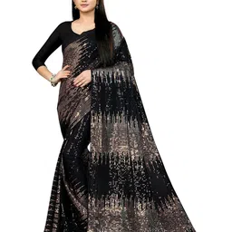 DIVASTRI Embellished Sequinned Pure Georgette Saree-image-68