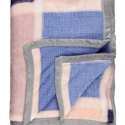 Kidlingss Color Block Design Single Bed Fleece Blanket - Peach & Blue image 2