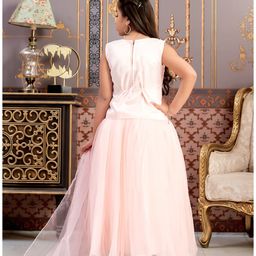 Aarika Net Sleeveless Mirror Work Embelished & Embroidered Lehenga Choli With Dupatta - Peach image 3