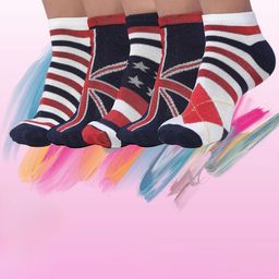 MJE Men Pack Of 5 Patterned Ankle Length Socks-picture-43