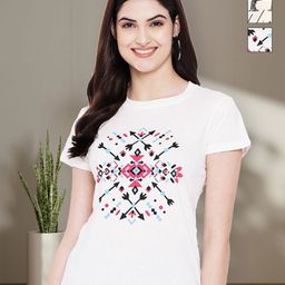 Tromko Women Typography 3 Printed Applique T-shirt-image-90
