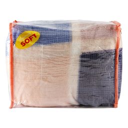 Kidlingss Color Block Design Single Bed Fleece Blanket - Peach & Blue image 4