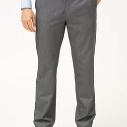 The Pant Project Men Black & White Textured Water Repellent Relaxed Fit Formal Pant-picture-36