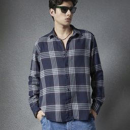 VOLTEDGE Men Classic Fit Spread Collar Tartan Checked Cotton Casual Shirt-image-9