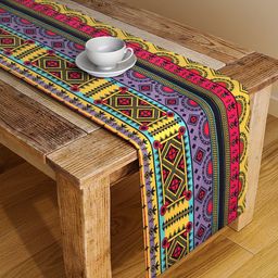 Alina decor Yellow & Pink Digital Printed Table Runner image 1