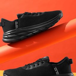 Cantabil Men Mesh Lace-Up Self Design Running Shoes-31