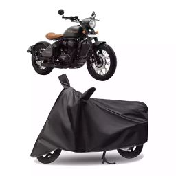 Auto Pearl Polyester Two Wheeler Cover for JAWA Perak (Grey)-image-85