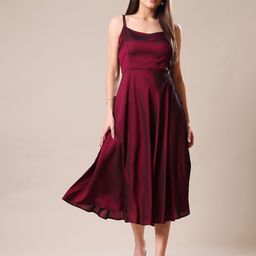 Kinjo Women Shoulder Straps Fit & Flare Dress-image-78