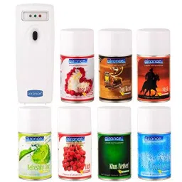 Airance Automatic A3 Room Freshener Dispenser Machine with 250 ml Each Rose Petals, Oud Wood, Musk, Refreshing Lime, Litchi, Khus (Vetiver), Cool Splash Fragrance Spray Bottle (Pack of 8)-image-35