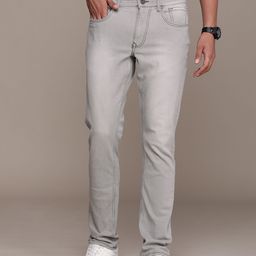 WROGN Men Straight Fit Light Fade Stretchable Mid-Rise Jeans-image-93