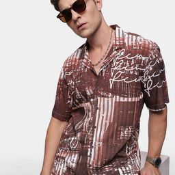 FCUK Relaxed Fit Opaque Abstract Printed Casual Shirt-image-12