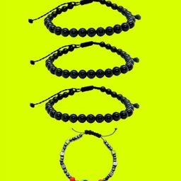 Dynamic Retail Global Set of 4 Beaded Multistrands Bracelet-image-49