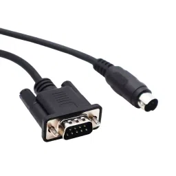 Mak World 8P Mini DIN Male to DB9 RS232 Male Programming Cable for PLC Communication Line, 3 m-15