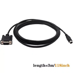 Mak World 8P Mini DIN Male to DB9 RS232 Male Programming Cable for PLC Communication Line, 3 m image 3