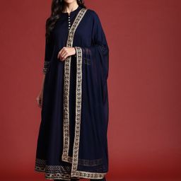 Anouk Women A-Line Kurta with Trousers & Dupatta-15