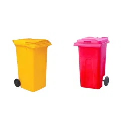 SALH 240 L Red+ Yellow Plastic Dustbin With 2 Wheel (Pack of 2)-44