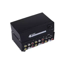 MaK World RCA 1 Input & 4 Output 4 Way Audio Video AMP Splitter Black-16